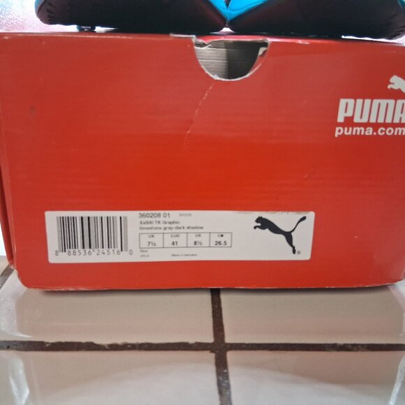 Puma Mens XS 500 TK Graphic 360208-001 limestone gray dark shadow Sneakers 8.5